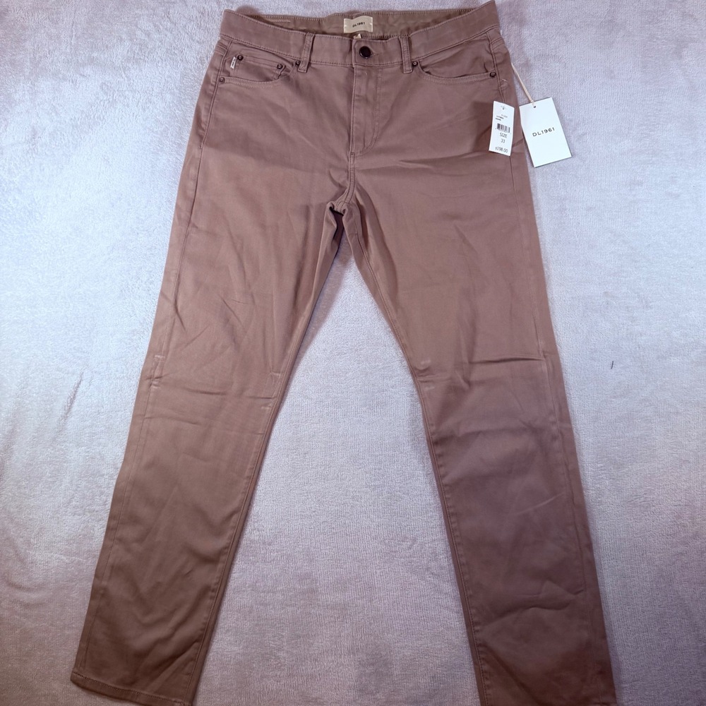 DL1961 Nick Slim Fit Pants Mens 33x32 Gravel Brown Khaki Chino 1172932 NWT